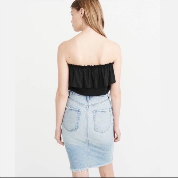 Abercrombie & Fitch Elastic Tube Top In Gray Size S - Picture 3 of 6